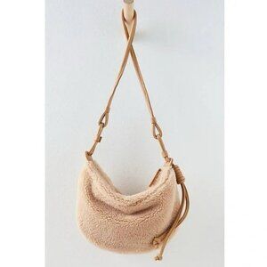 Free People Suki Sherpa Sling Bag in Tan